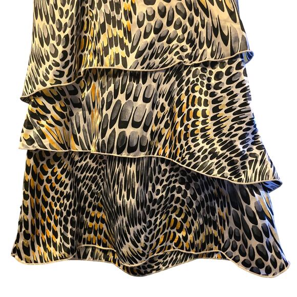B-Wear Y2K Leopard Print Tiered Satin Top - Picture 4 of 6